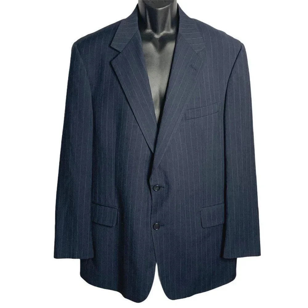 Brooks Brothers Wool Blazer Jacket 43 Navy Striped